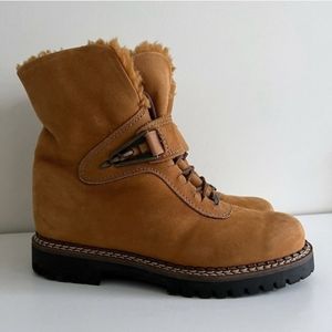 Vintage Sorel Women's Boots Size 8 M Tan Nubuck Wool Lined Made in Canada Pisa